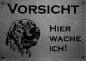 Preview: Edelstahl Warnschild Persa Canario VORSICHT Hier wache ich!